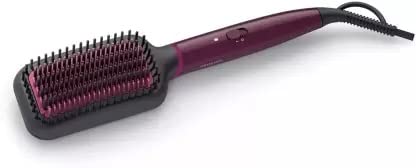 PHILIPS BHH730/00 wine color hair straightener brush with SilkProtect technology