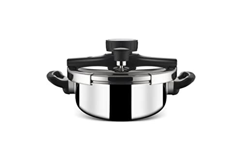 Stahl Triply Stainless Steel Versatil Cooker with Steel and Glass Lid, 3 Litres