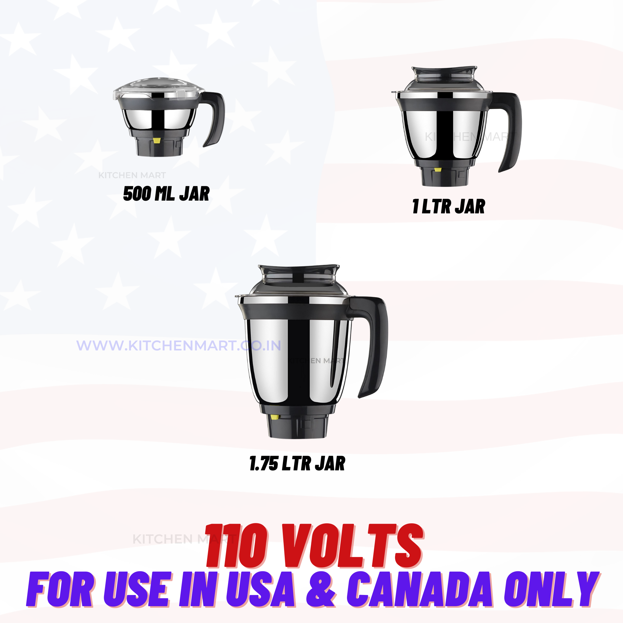 Butterfly Matchless Mixer Grinder 550 watts, 110 votls for use in USA & Canada only