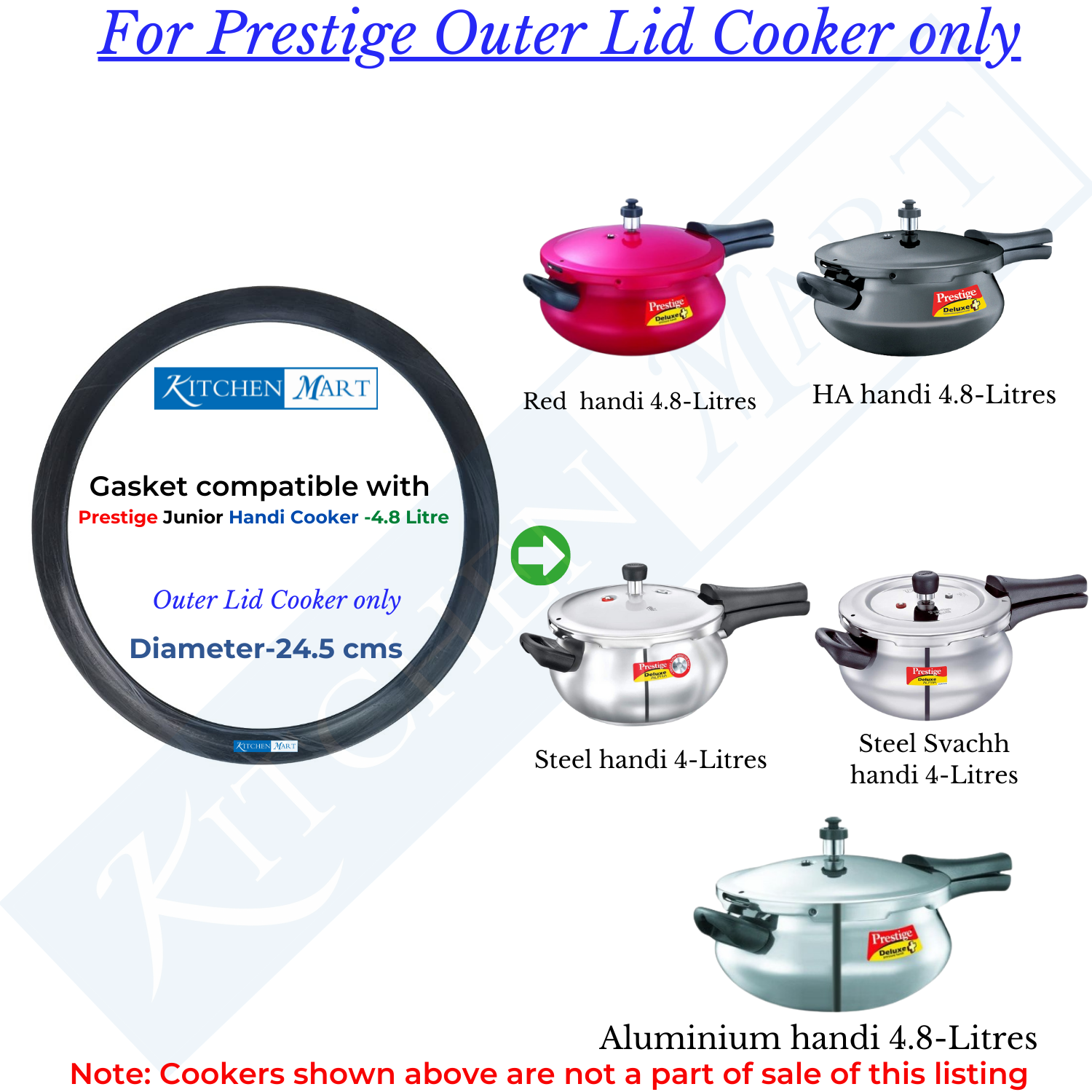 Kitchen Mart Gasket compatible with Prestige Handi Cooker Gasket