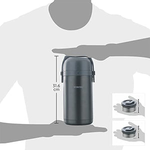 Borosil - Hot-N-Fresh Stainless Steel Insulated Lunch Box, Set of 4 (2pcs 350 ml + 2pcs 420 ml), Grey