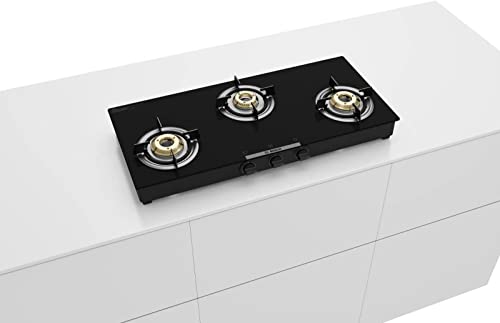 Bosch Glasstop gas stove hob 80 cm 3 Burner (PNW1E6W10I),Manual Ignition,Safety, Reliability, High Efficiency,Life Warranty* on Glass