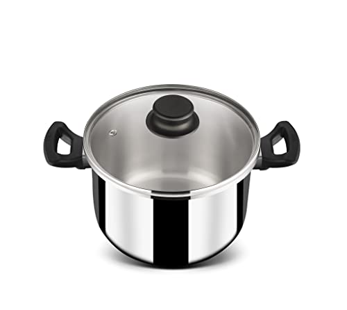Stahl Triply Stainless Steel Versatil Cooker with Steel and Glass Lid, 5 L