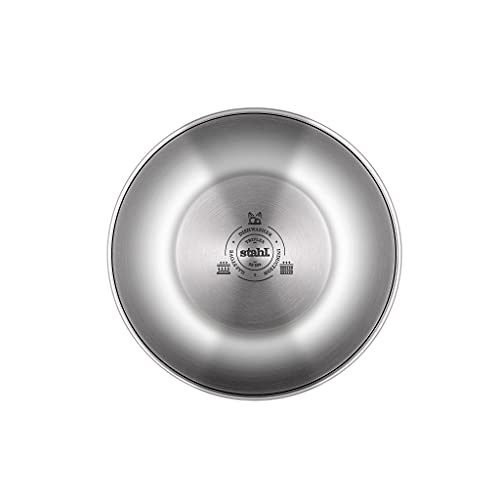 Stahl Triply Stainless Steel Tasla with Lid Artisan 4640, Dia 40 cm, 12.8 L