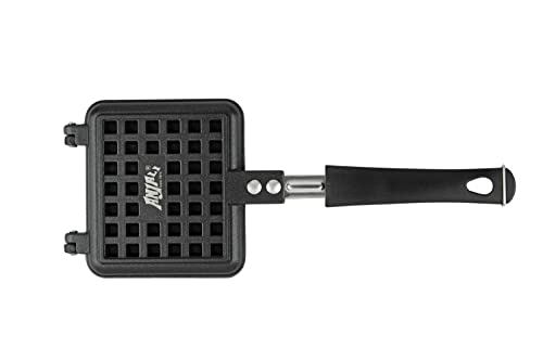 Anjali Aluminium Non stick Waffle Maker/Toaster Mould for Gas Burner Stove, Kitchen Tool, Use for Home, Restaurant - Black