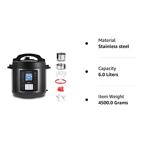 AGARO Imperial Electric Pressure Cooker, 6 litre, 14 Pre-Set multi ...