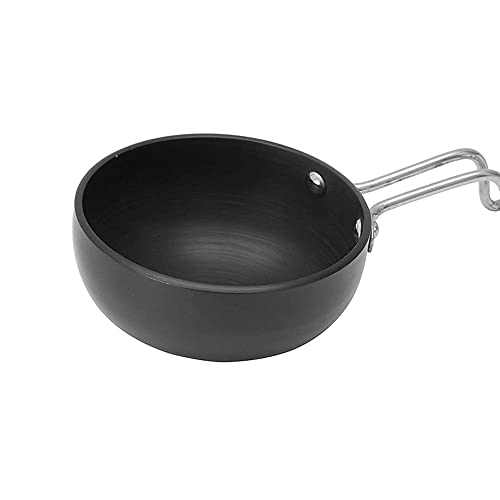 Milton Pro Cook Hard Anodized Tadka Pan, 10 cm | Vaghar Pan | Chounk Pan | Baghar Pan
