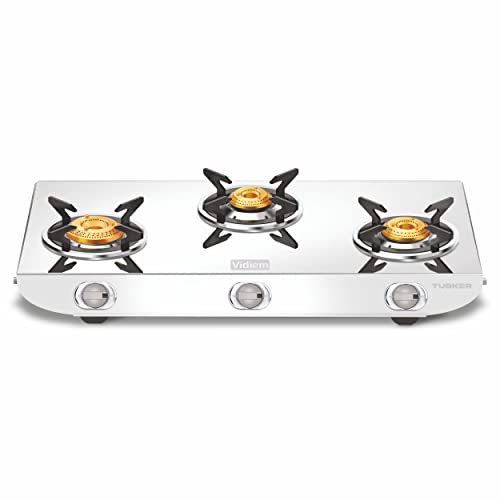 Vidiem GS S3 225 A Tusker 3 Burner SS Gas Stove FG-GS0231-AA (Rear Gas Connection)