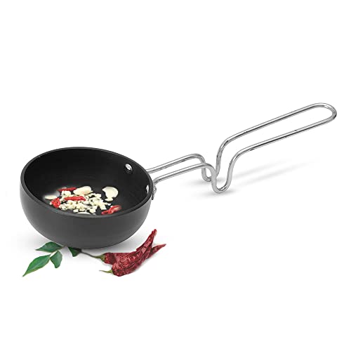 Milton Pro Cook Hard Anodized Tadka Pan, 10 cm | Vaghar Pan | Chounk Pan | Baghar Pan