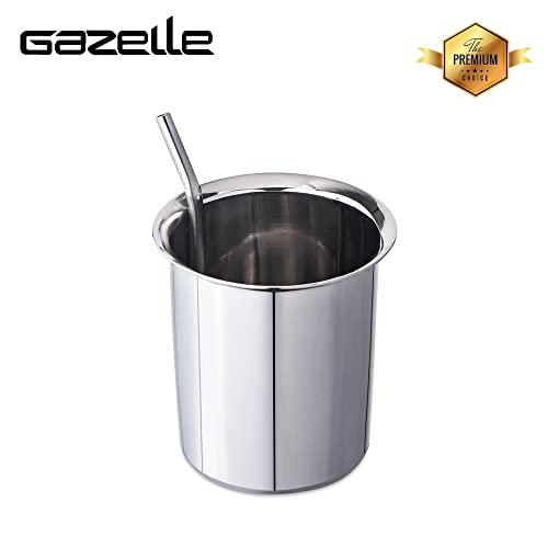 GAZELLE - Stainless Steel Glass with Straw for Kids | Sipper Glass with Straw 90s Kids' Favourite Cup | Steel Glass for Kids Water Milk Juice | Steel Sipper Straw Tumbler for Kids 250ml