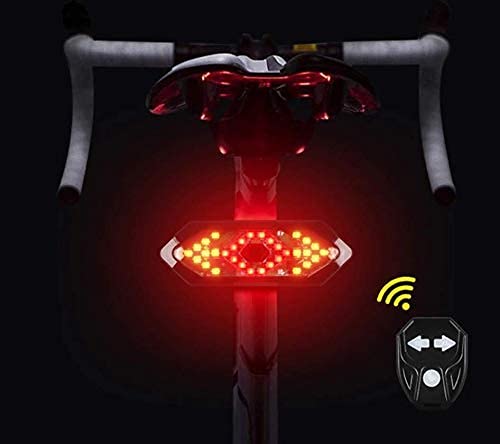 Lista Bicycle Tail Light USB Rechargable Smart Wireless Remote Control Turn Signal Warning Lamp Bike Taillight