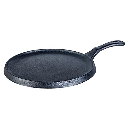 Wonderchef Forza Cast-Iron Dosa Tawa Pan, Pre-Seasoned Cookware, Induction Friendly, 25cm, 3.8mm