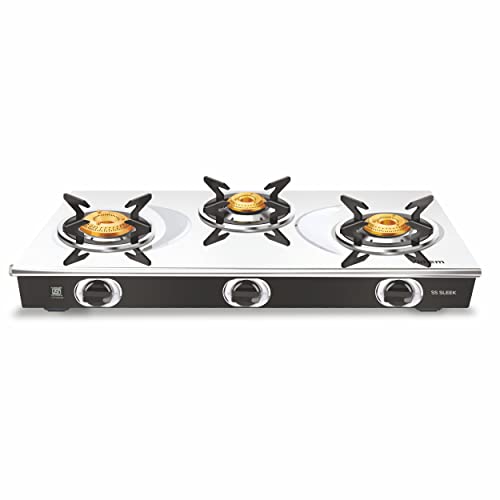 Vidiem Gas Stove S3 213 A SLEEK (Black) | Stainless Steel 2 Burner Gas Stove | Manual Ignition | Safety, Reliability, High Efficiency | ISI Certified | 5 years warranty