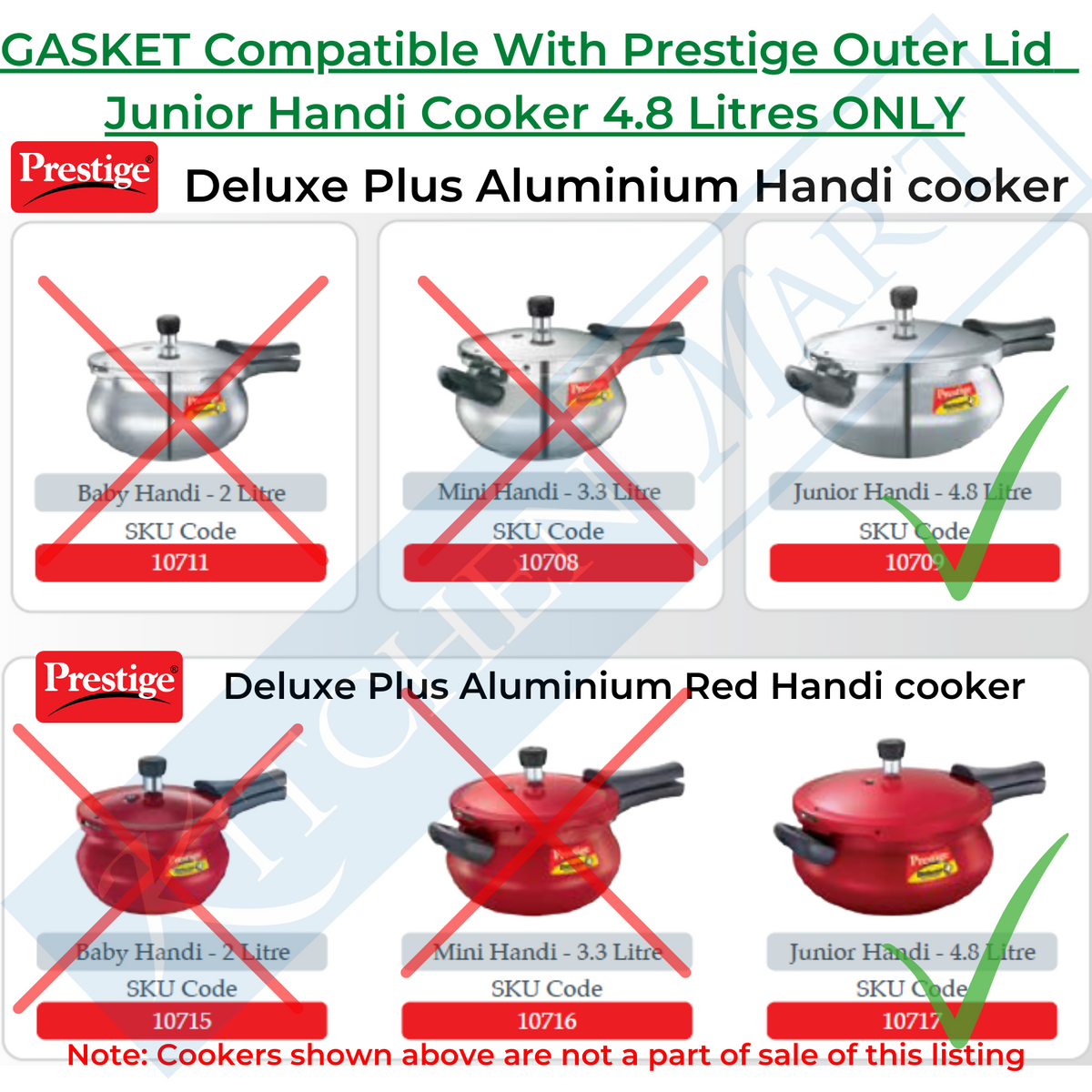 Kitchen Mart Gasket compatible with Prestige Handi Cooker Gasket