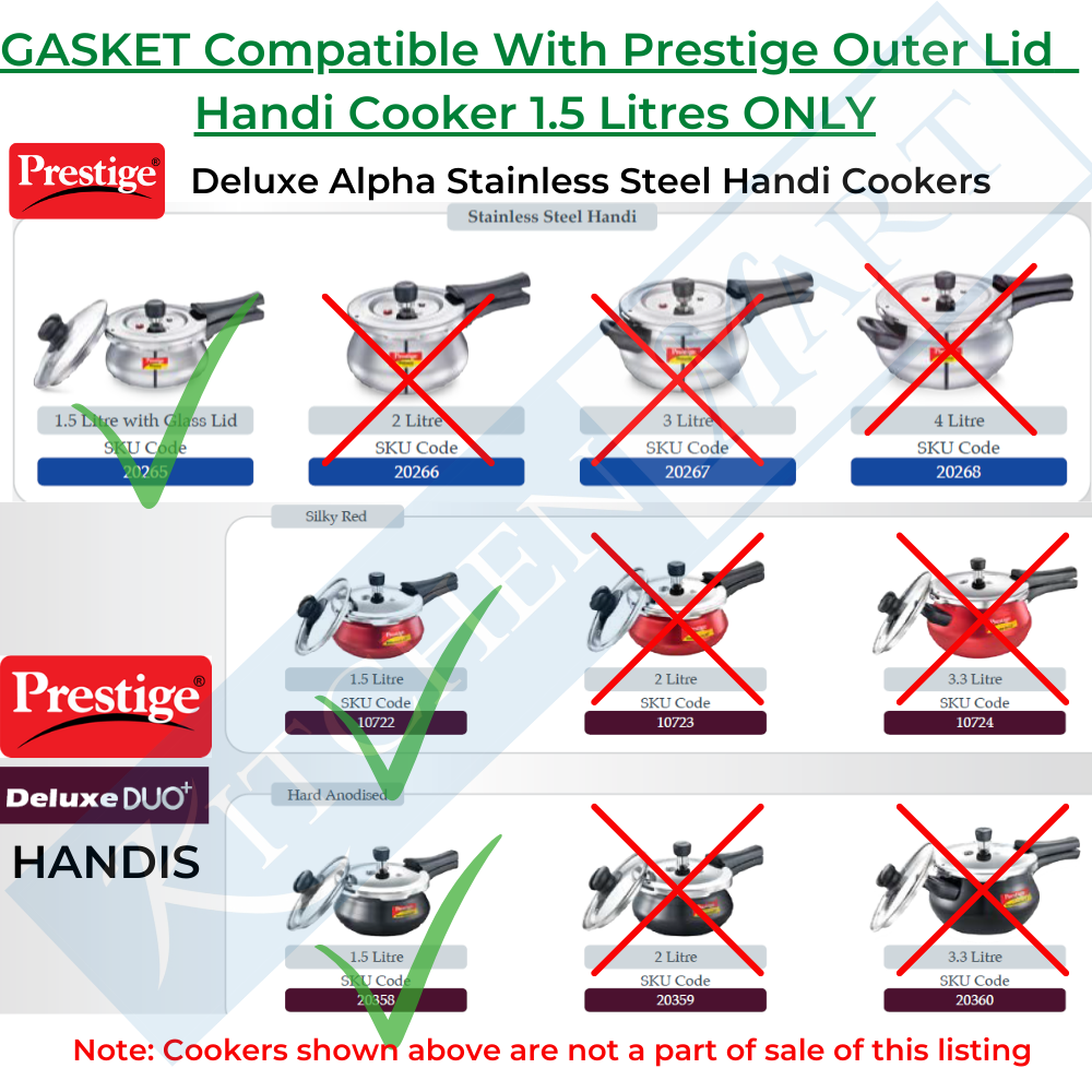 Kitchen Mart Gasket compatible with Prestige Handi Cooker Gasket