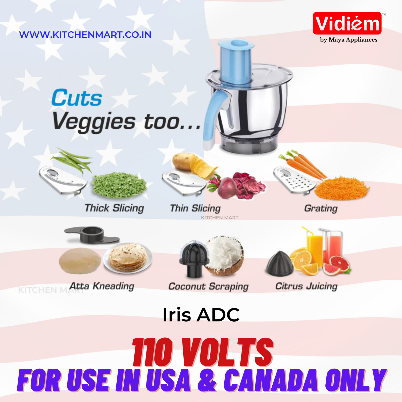 VIDIEM IRIS ADC WITH FOOD PROCESSOR - 110 V