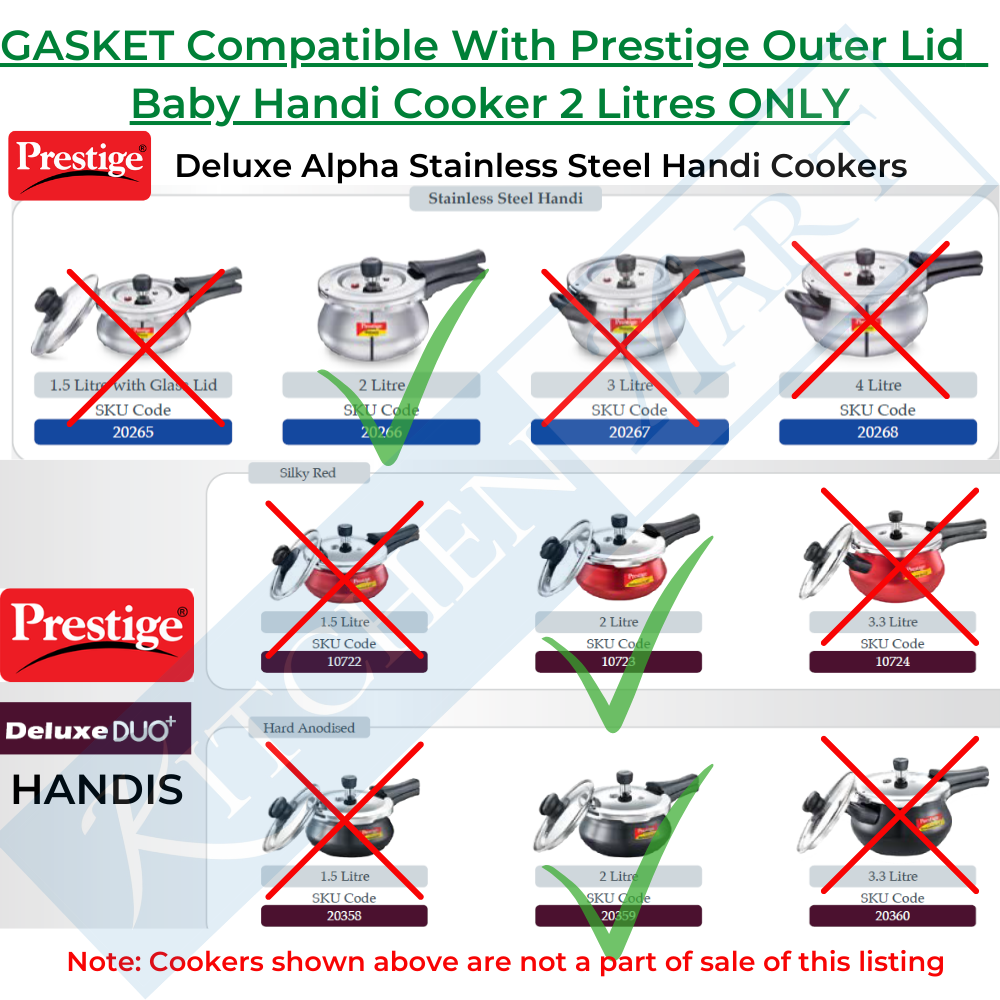 Kitchen Mart Gasket compatible with Prestige Handi Cooker Gasket