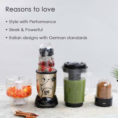 Wonderchef Nutri-Blend Complete Kitchen Machine (CKM) with 3 Jars 400W (Champagne)