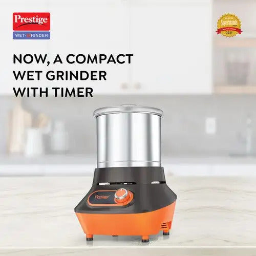 Prestige Vertical Wet Grinder 1.5 Ltrs with Stainless Steel Drum 200 W (Black & Orange)