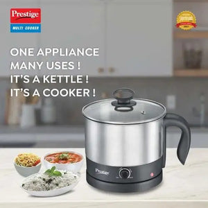 Prestige PMC 1.0 (600 Watt) Stainless Steel Multi Cooker with Concealed Base, Outer Lid