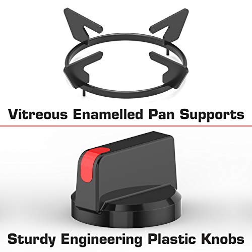 Vidiem GS S3 179 A Viva 3 Burner Stainless Steel Gas Stove, Black, Manual