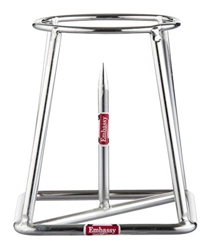 Embassy Stainless Steel Banana Plant Stand (10 cm x 10 cm x 13.7 cm, Thick/Heavy, Set of 2)