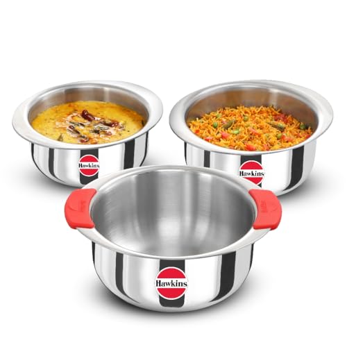 Hawkins Kitchen Gift Pack 3-Piece Stainless Steel Set 2L,