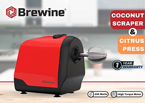 Brewine Coconut Scraper & Citrus Press, 200 watts, Red