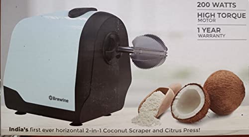 Brewine Electric Coconut Scraper & Citrus Press, 200 watts, Blue