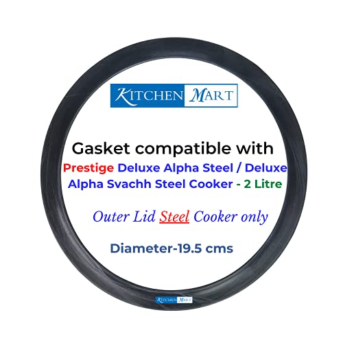 Kitchen Mart Gasket compatible with Prestige Deluxe Alpha / Deluxe Alpha Svachh Steel Pressure cooker (2 Litres)