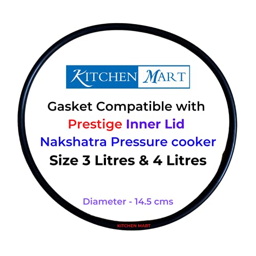 Kitchen Mart Replacement Gasket compatible with Prestige Nakshatra Cooker gasket / Prestige Nakshatra Inner lid Pressure cooker 3 Litres and 4 Litres