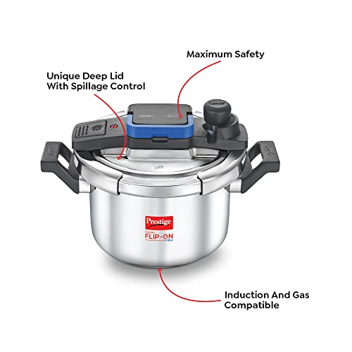Prestige Svachh FLIP-ON Mini SS Pressure Cooker 18 cm-3 L with Glass Lid