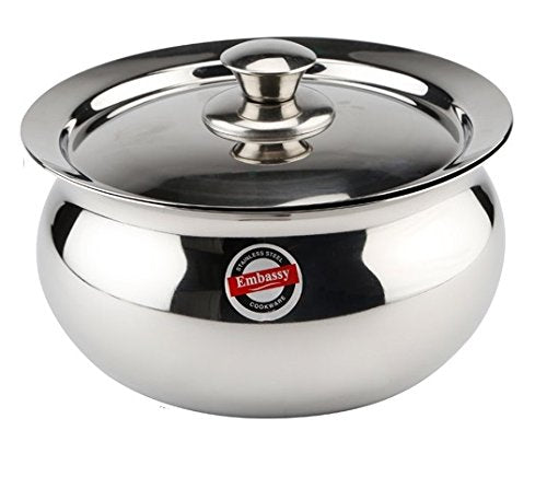 Embassy Minto Pongal Pot/Cook-n-Serve Dish, 2200 ml, Size 2 (Stainless Steel)