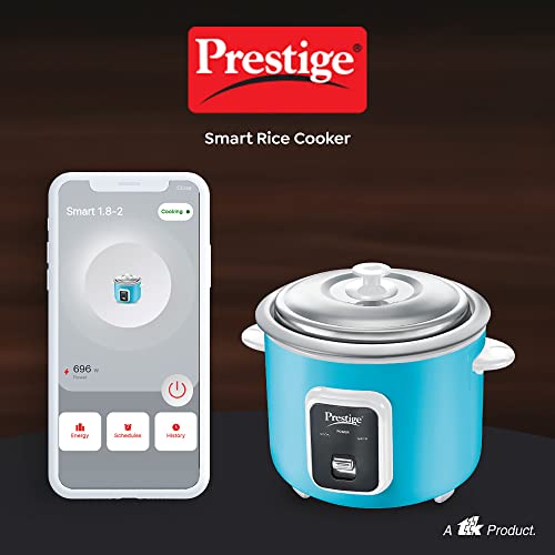 Prestige Delight Smart 1.8-2 Electric Rice Cooker (Blue,1.8 L Open Type, With Aluminium Cooking Pan -2U)