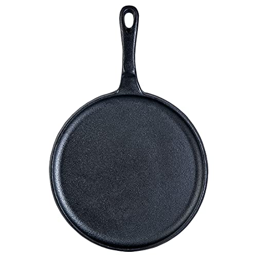 Wonderchef Forza Cast-Iron Dosa Tawa Pan, Pre-Seasoned Cookware, Induction Friendly, 25cm, 3.8mm
