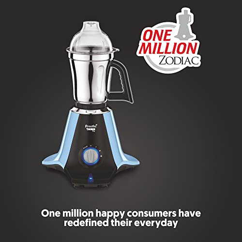 Preethi Taurus Pro MG-259 mixer grinder, 1000 watt, Blue-Black, 3 jars, 2yr Guarantee & Lifelong Free Service