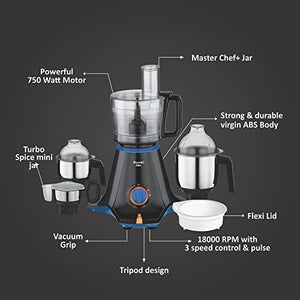 Preethi Zion MG-227 mixer grinder 750 watt Black, 4 jars