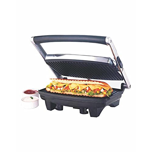 Borosil Jumbo 1000-Watt Grill Sandwich Maker, Black