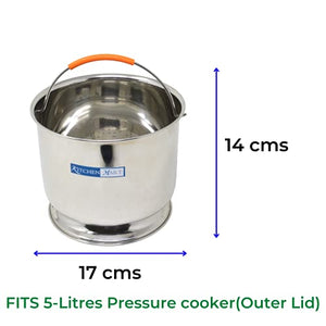 Kitchen Mart Premium Stainless Steel Starch Remover Container for Pressure Cooker (for 5 litres Cooker)