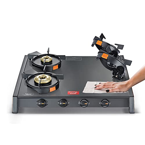 Prestige Svachh Glass Top Gas Stove (4 Burners) with Liftable Burners - GTSB-04