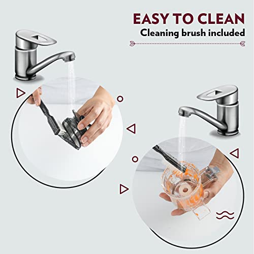 Borosil Easy Juice Cold Press Slow Juicer, Portable Slow Juicer, Compact Design, Less Oxidation, For Fresh Fruits & Vegetables, 130 W