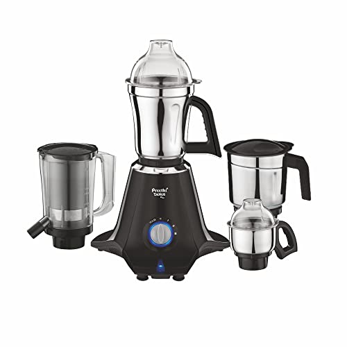Preethi Taurus Plus MG-257 Mixer Grinder, 1000 Watt, Blue/Black 4 Jars