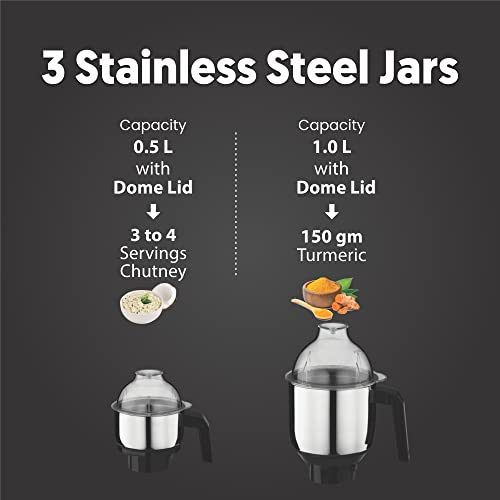 Preethi Zion MG-227 mixer grinder 750 watt Black, 4 jars