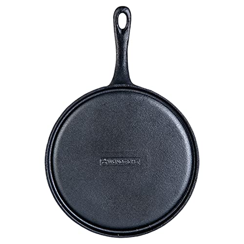 Wonderchef Forza Cast-Iron Dosa Tawa Pan, Pre-Seasoned Cookware, Induction Friendly, 25cm, 3.8mm