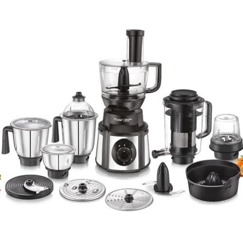 Prestige Endura Pro 1000W Multi Functional Mixer Grinder with Ball Bearing Technology|6 Jars with food processing attachments |14 different functionalities