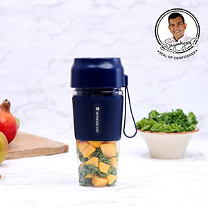 Wonderchef Nutri-Cup Portable Blender | USB Charging | Battery Operated Rechargeable Blender | 300ml | Blue