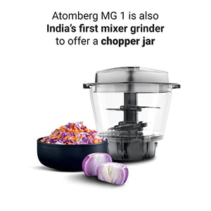 Atomberg MG1 Mixer Grinder with Powerful BLDC Motor & Slow Mode, 3 Jars and Chopper (Black)