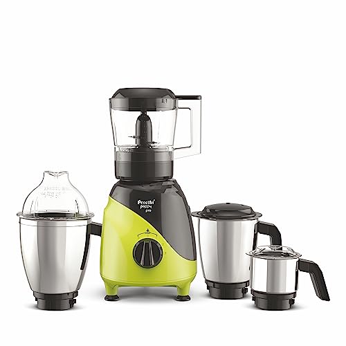 Preethi Peppy Pro MG 247 - 750W, 4 Jars, Unique Rapid 10 Chopping Jar, Dual Colour Swish Design, Green/Black, 5 Yr Motor Warranty, Lifelong Free Service