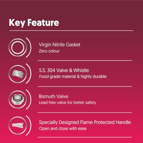 Preethi Stainless Steel Outer Lid 5 Litre Pressure Cooker with Spill Splash Shield For Zero Spill and Zero Splash (Induction Base)