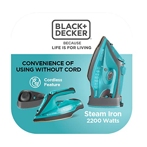 Black + Decker BD BXIR2201IN 2200-Watt Cord & Cordless Steam Iron (Green)